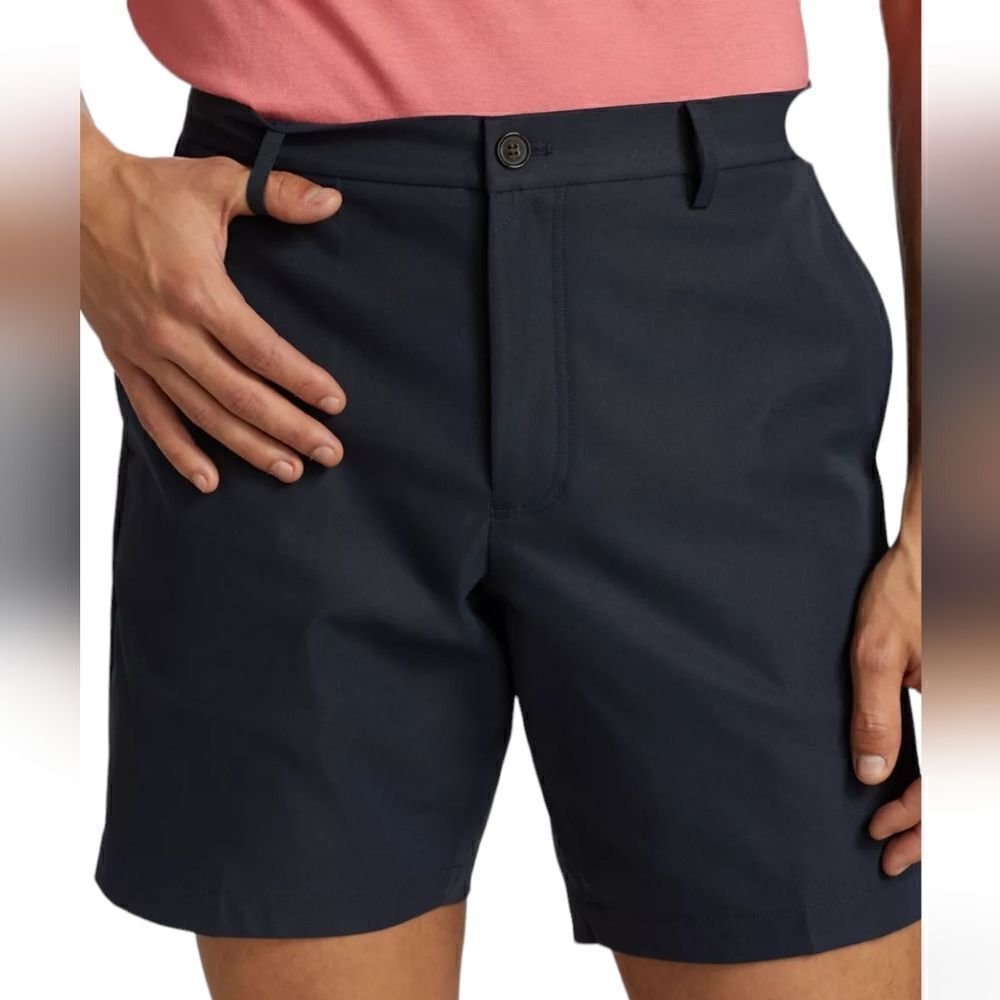 NWT 7 For All Mankind Flat Front Tech Shorts in Navy Blue